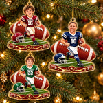 Custom Photo Football Christmas Gifts - Personalized Acrylic Ornament