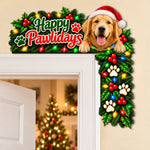 Custom Christmas Dog Decor for Pet Lovers - Personalized Wooden Door Topper