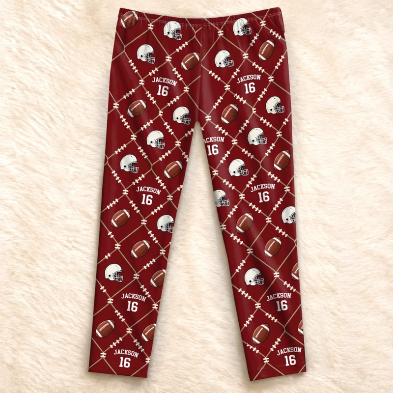 Custom Name Football Fan Gifts - Personalized Pajamas Pants