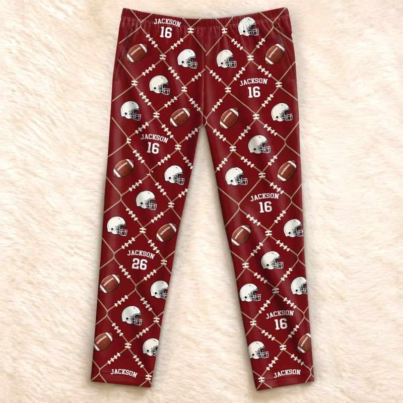 Custom Name Football Fan Gifts - Personalized Pajamas Pants