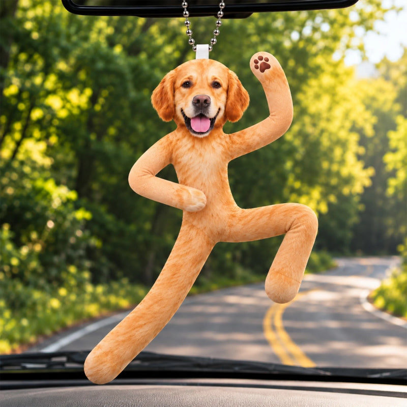 Custom Photo Funny Pet Decor Gifts For Dog Lovers - Personalized Poseable Plush Doll Car Ornament