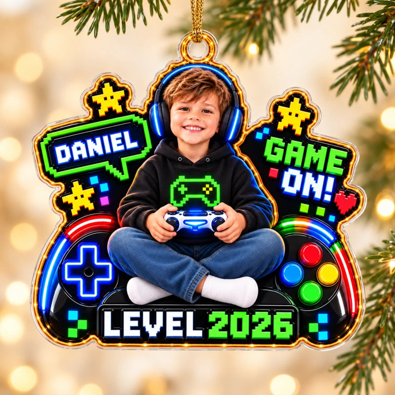 Custom Photo Game On Gifts For Kids, Gamers, Gaming Lovers - Personalized Acrylic Ornament