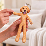 Custom Photo Funny Cat And Dog Gifts For Pet Lovers - Personalized Poseable Plush Doll Keychain