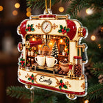 Custom Name Christmas Espresso Machine Gifts For Coffee Lovers - Personalized Acrylic Ornament