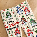 Custom Name Christmas Snowman Gifts For Grandma And Grandpa - Personalized Pajamas Pants