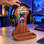 Custom Name Gaming Gifts for Gamers - Personalized Wooden Headset Stand