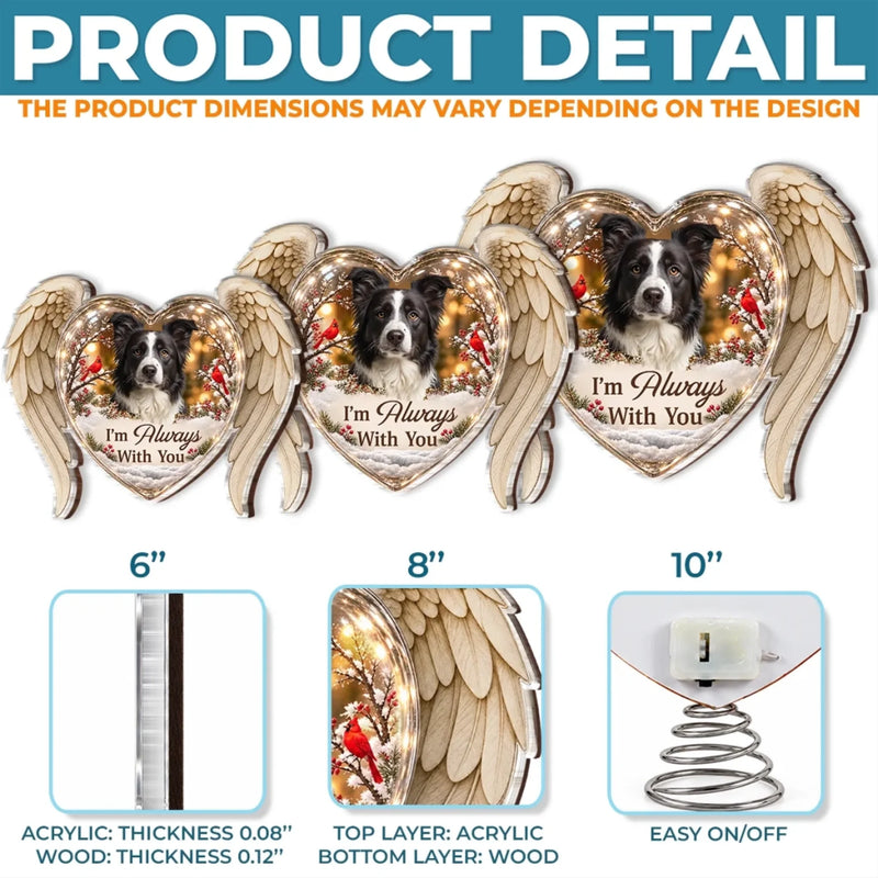 Custom Pet Photo Memorial Christmas Decor - Personalized LED Tree Topper