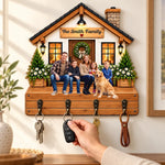 Custom Photo Family Name Home Decor - Personalized Wooden Key Holder