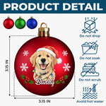 Custom Pet Photo Christmas Gifts For Pet Lovers - Personalized Full Wrap Ball Ornament