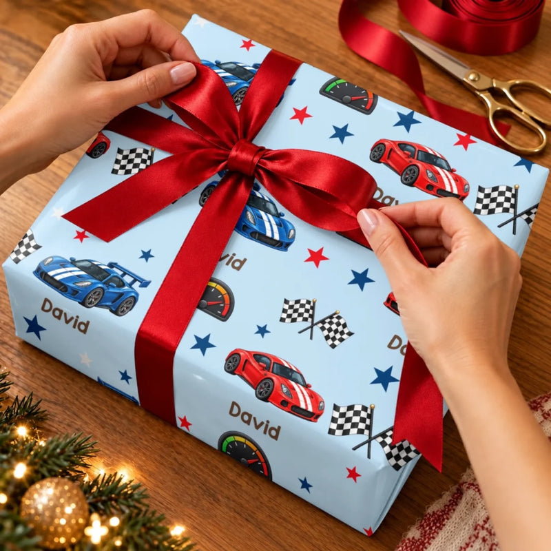 Custom Name Kids Gift Wrap - Personalized Wrapping Paper