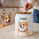 Custom Photo Watercolor Pet Portrait Gifts For Dog And Cat Lovers - Personalized Ceramic Cookie Jar