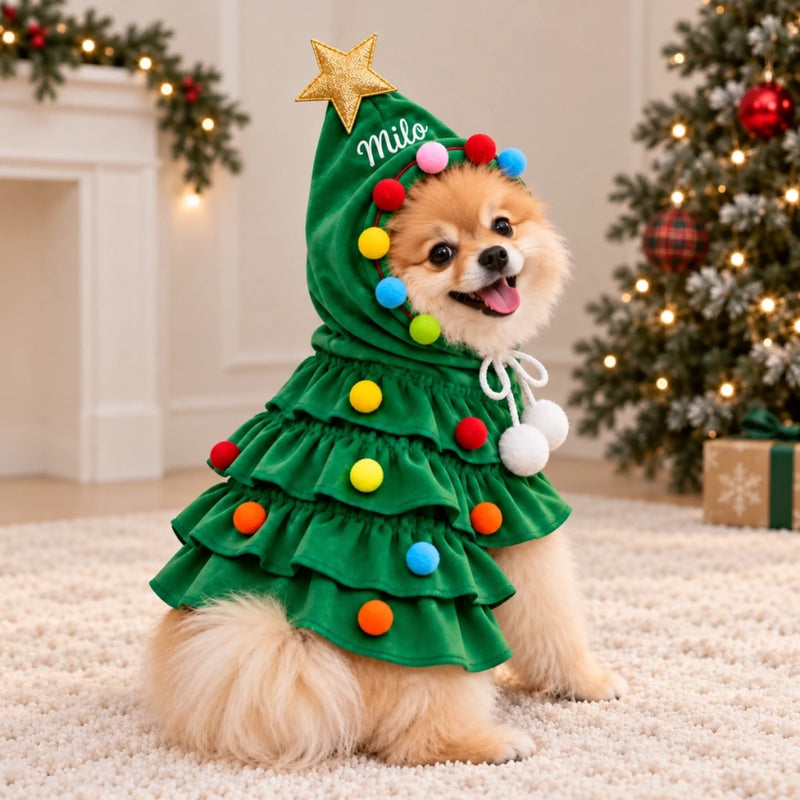 Custom Name Christmas Gifts For Dogs, Cats, Pet Lovers - Personalized Pet Christmas Cape