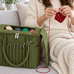 Custom Name Knitting Crochet Gifts For Women - Personalized Canvas Yarn Tote Bag