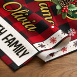 Custom Christmas Name and Initial Family Decor - Personalized Table Runner