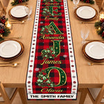 Custom Christmas Name and Initial Family Decor - Personalized Table Runner
