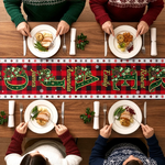 Custom Christmas Name and Initial Family Decor - Personalized Table Runner
