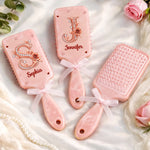 Custom Name Floral Initial Gifts For Women - Personalized Paddle Hair Brush