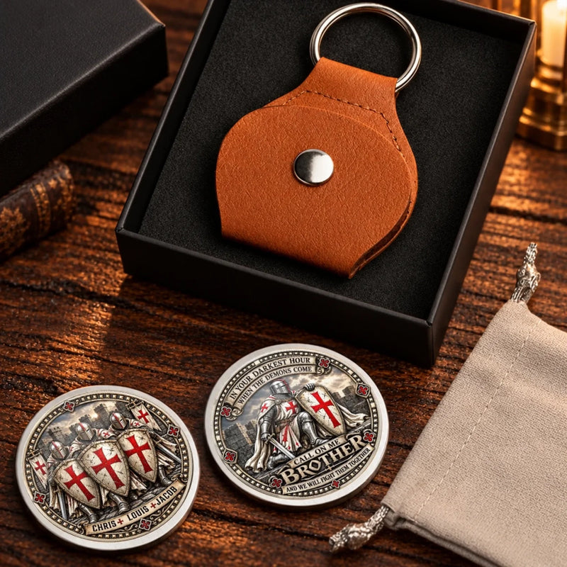 Custom Name Medieval Knight Brother Gifts - Personalized Pocket Hug