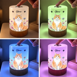 Custom Pet Photo Dog and Cat Gifts for Pet Lovers - Personalized Dimmable Touch Night Light