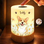 Custom Pet Photo Dog and Cat Gifts for Pet Lovers - Personalized Dimmable Touch Night Light