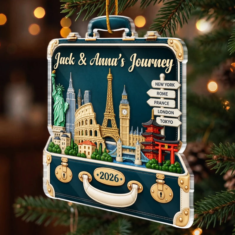 Custom Travel Christmas Gifts - Personalized Acrylic Ornament