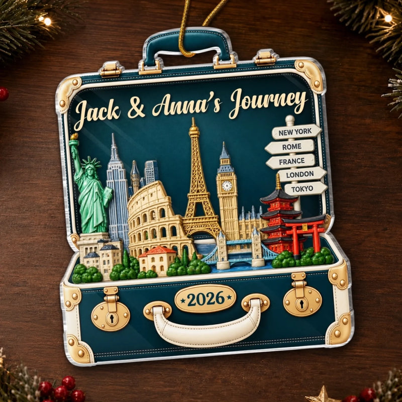 Custom Travel Christmas Gifts - Personalized Acrylic Ornament