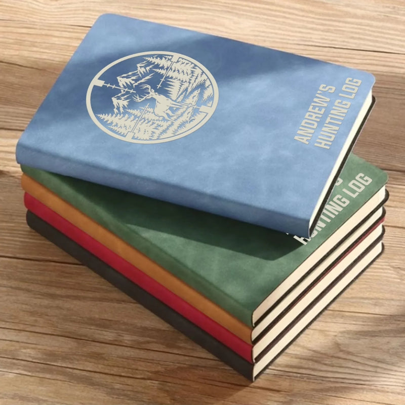 Custom Name Hunting Gifts for Hunters - Personalized Leather Writing Journal
