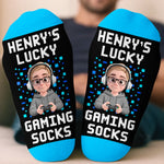 Custom Gamer Character Name Gifts for Kids - Personalized Crew Socks