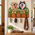 Custom Name Dog Walking Gifts for Dog Lovers - Personalized Wooden Key Holder