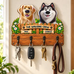 Custom Name Dog Walking Gifts for Dog Lovers - Personalized Wooden Key Holder