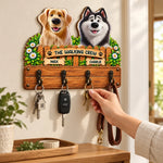 Custom Name Dog Walking Gifts for Dog Lovers - Personalized Wooden Key Holder