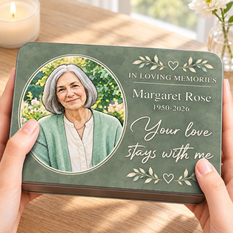 Custom Photo Memorial Keepsake Gifts - Personalized Metal Tin
