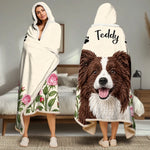 Custom Floral Pet Photo Gifts For Dog And Cat Lovers - Personalized Snuggle Blanket