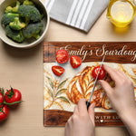 Custom Name Sourdough Bread Gifts For Bakers - Personalized Glass Cutting Board