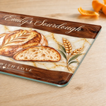 Custom Name Sourdough Bread Gifts For Bakers - Personalized Glass Cutting Board