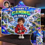 Custom Photo Fantasy Gamer Gifts For Kids - Personalized Snuggle Blanket