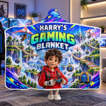 Custom Photo Fantasy Gamer Gifts For Kids - Personalized Snuggle Blanket