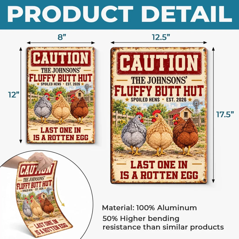 Custom Name Chicken Coop Humor Gifts for Hen Lovers - Personalized Metal Sign