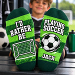 Custom Name Soccer Gifts for Boys - Personalized Crew Socks