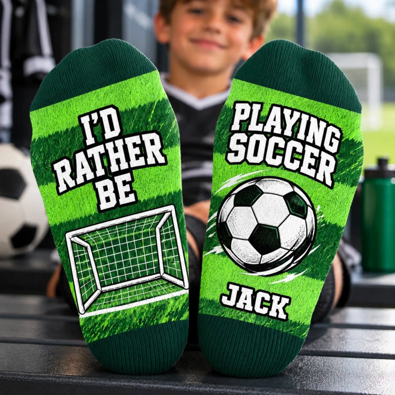 Custom Name Soccer Gifts for Boys - Personalized Crew Socks