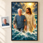 Custom Photo Jesus Portrait Gifts for Family - Personalized Poster
