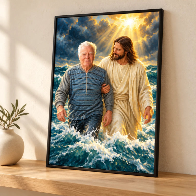 Custom Photo Jesus Portrait Gifts for Family - Personalized Poster