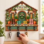 Custom Family Name Key Holder Gifts - Personalized Wooden Key Holder