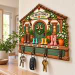 Custom Family Name Key Holder Gifts - Personalized Wooden Key Holder