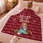 Custom Name Girl Who Loves Books Gifts For Book Lovers - Personalized Snuggle Blanket