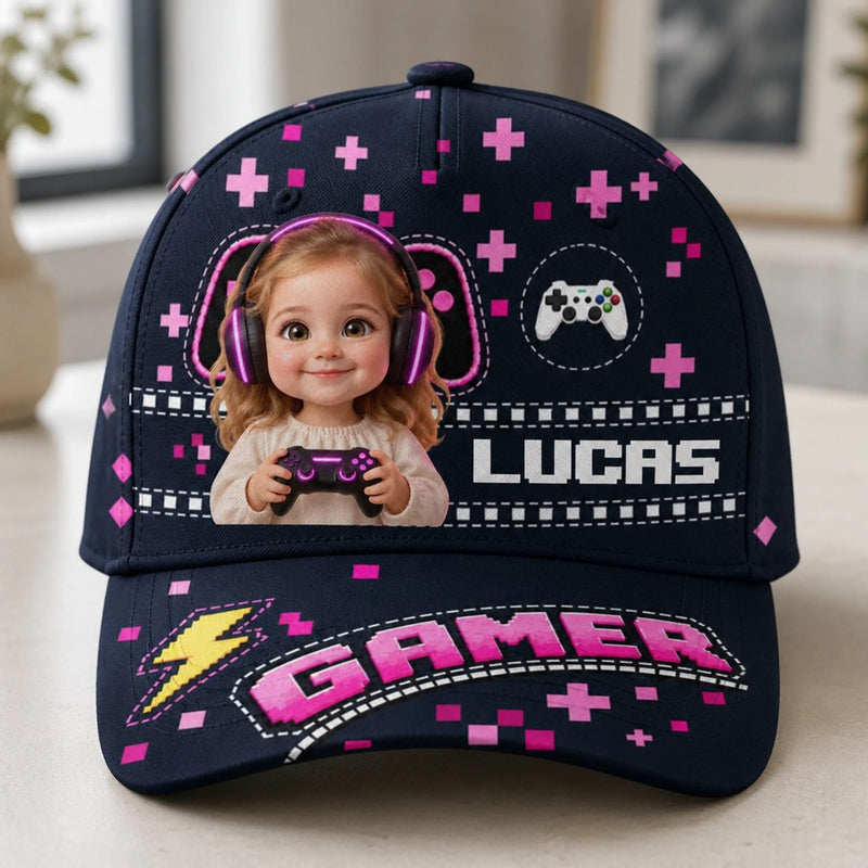 Custom Name Video Game Character Gifts for Boys - Personalized Classic Cap
