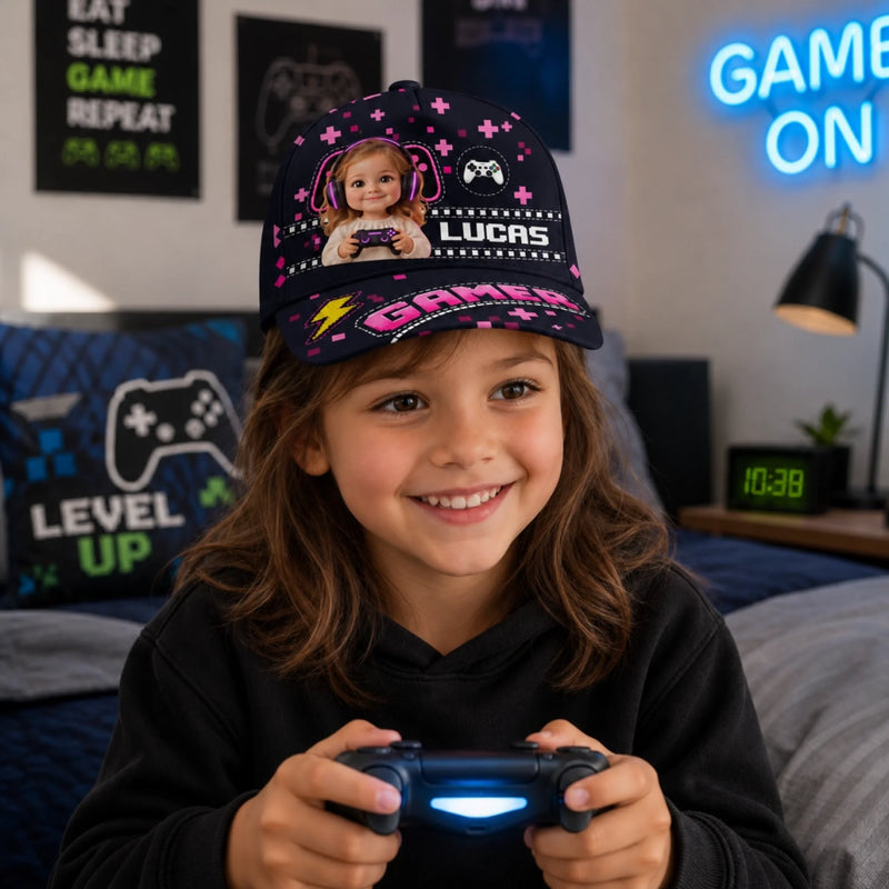 Custom Name Video Game Character Gifts for Boys - Personalized Classic Cap