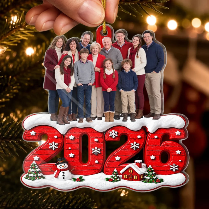 Custom Photo 2026 Family Keepsake - Personalized Acrylic Ornament