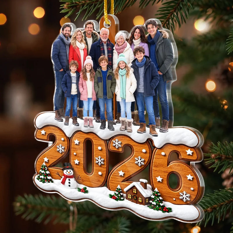 Custom Photo 2026 Family Keepsake - Personalized Acrylic Ornament