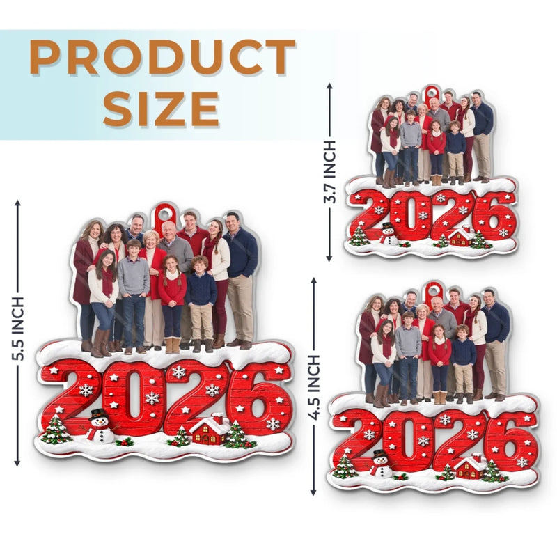 Custom Photo 2026 Family Keepsake - Personalized Acrylic Ornament